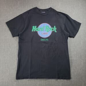 90s Vintage Hard Rock Cafe Dallas Texas black graphic tee shirt